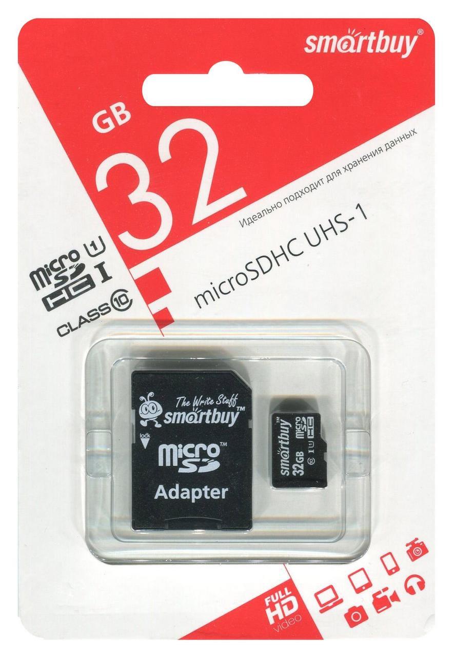 Карта памяти smartbuy microsd 32gb class 10 sb32gbsdcl10 01 адаптер